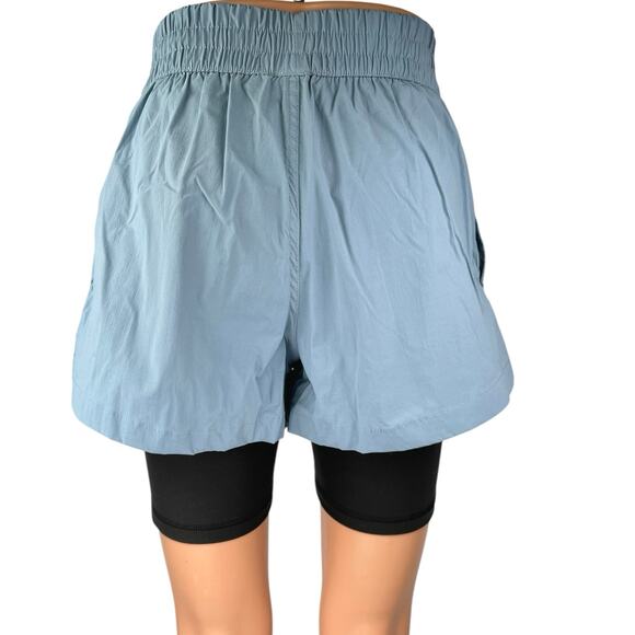 WeWoreWhat Blue Black Liner Windbreaker Biker Workout Athletic Running Shorts XS - Picture 6 of 8